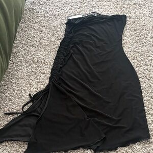 Elegant Black Ruched Dress